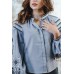 Embroidered blouse "Flower Fantasy" gray